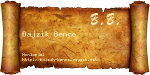 Bajzik Bence névjegykártya